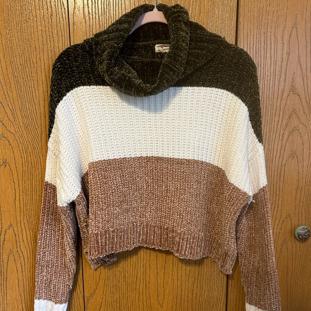 Chenille turtleneck sweater